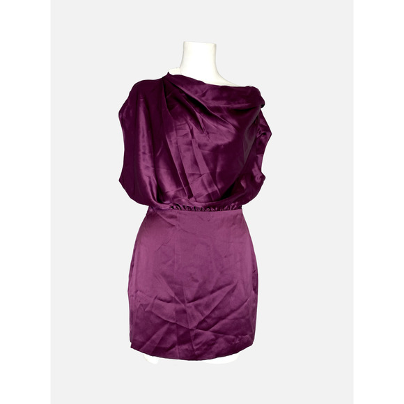 The Sei X REVOLVE Asymmetrical Draped Mini Dress in Plum 2 - Picture 2 of 12